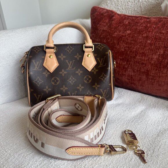Louis Vuitton Speedy Speedy Bandoulière 20 with Beige Strap - Picture 13 of 15